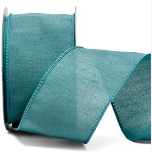 NWT Elegant Teal Shimmer Wired Ribbon